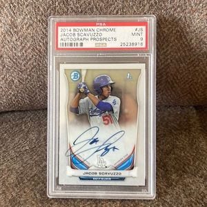 Jacob Scavuzza Bowman Chrome #JS Rookie Auto BaseballTrading Card PSA 9